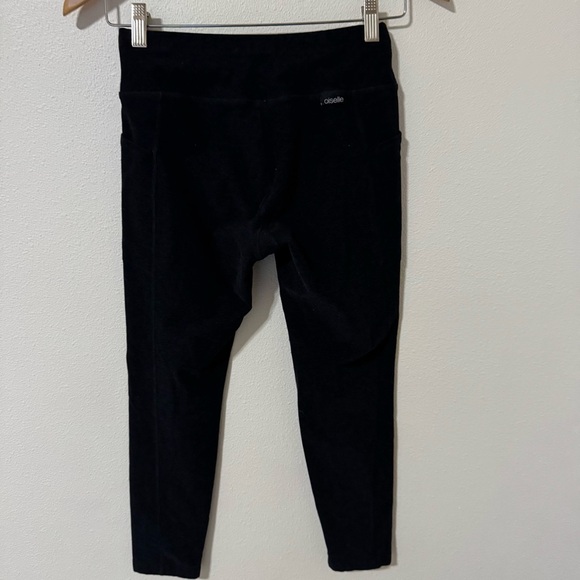 Oiselle Flyout Tights Black Pockets Mid Rise Running Athleisure Workout-04 - Picture 3 of 9